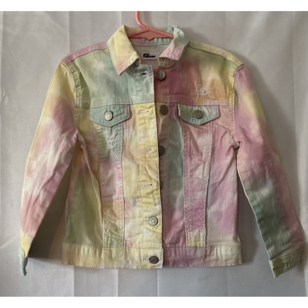 Epic‎ Threads Girls Denim Jacket Tie Dye 4T